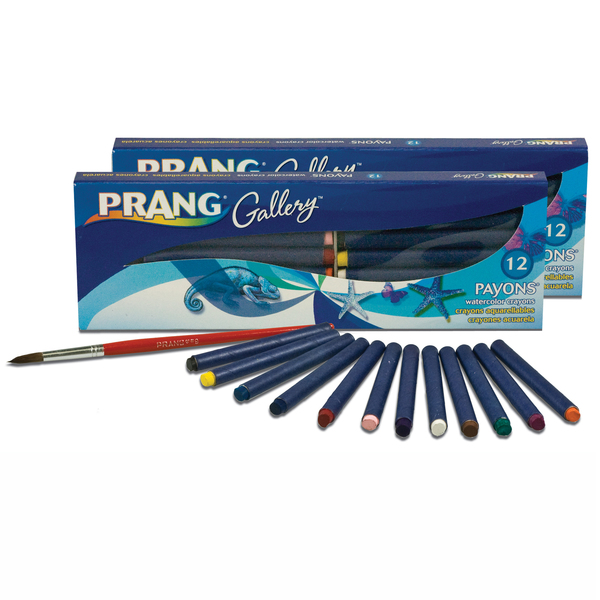 Prang Payons™ Watercolor Crayon Set w/Brush, Assorted, PK2 34312